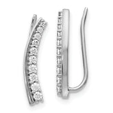 14k White Gold 1/3 carat Lab Grown Diamond VS/SI+ G+ Complete Ear Climber Earrings